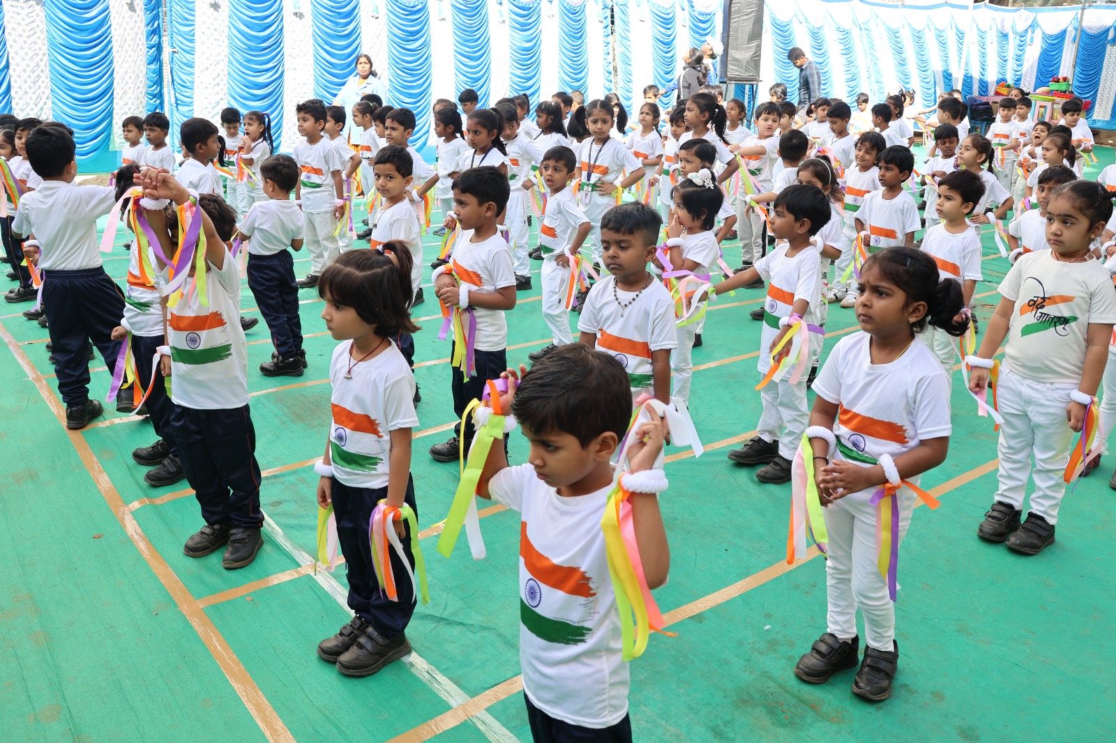 Children playing near pool